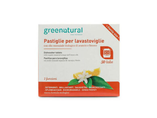 Greentabs per lavastoviglie - 50 pastiglie - greenatural
