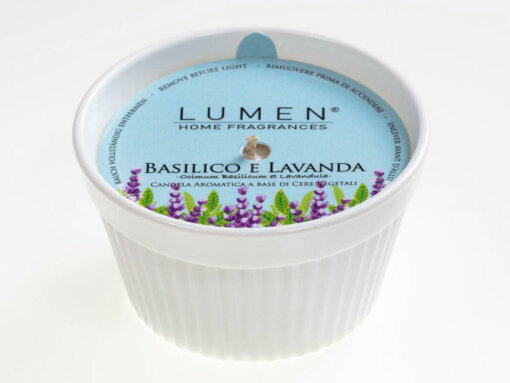 Candela vegetale Soufflè Luminoso Basilico e Lavanda - 100 ml - Lumen