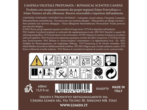 Candela Xsenses con stoppino in legno - Fava Tonka - 400 ml - Lumen - Image 4