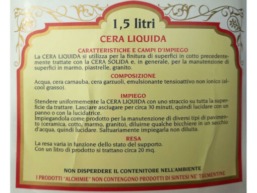 Cera liquida per cotto - 1,5 l - Alchimie - Image 3