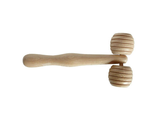 Massaggiatore grande in legno di faggio a due ruote