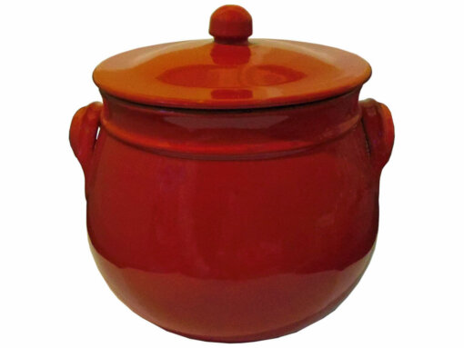 Pentola con coperchio color rosso - d24 h24 cm - Colì